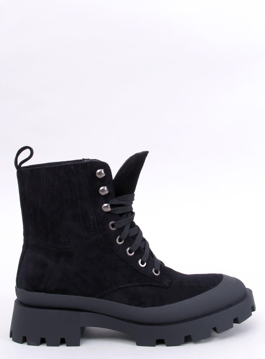 Čierne semišové šnurovacie topánky