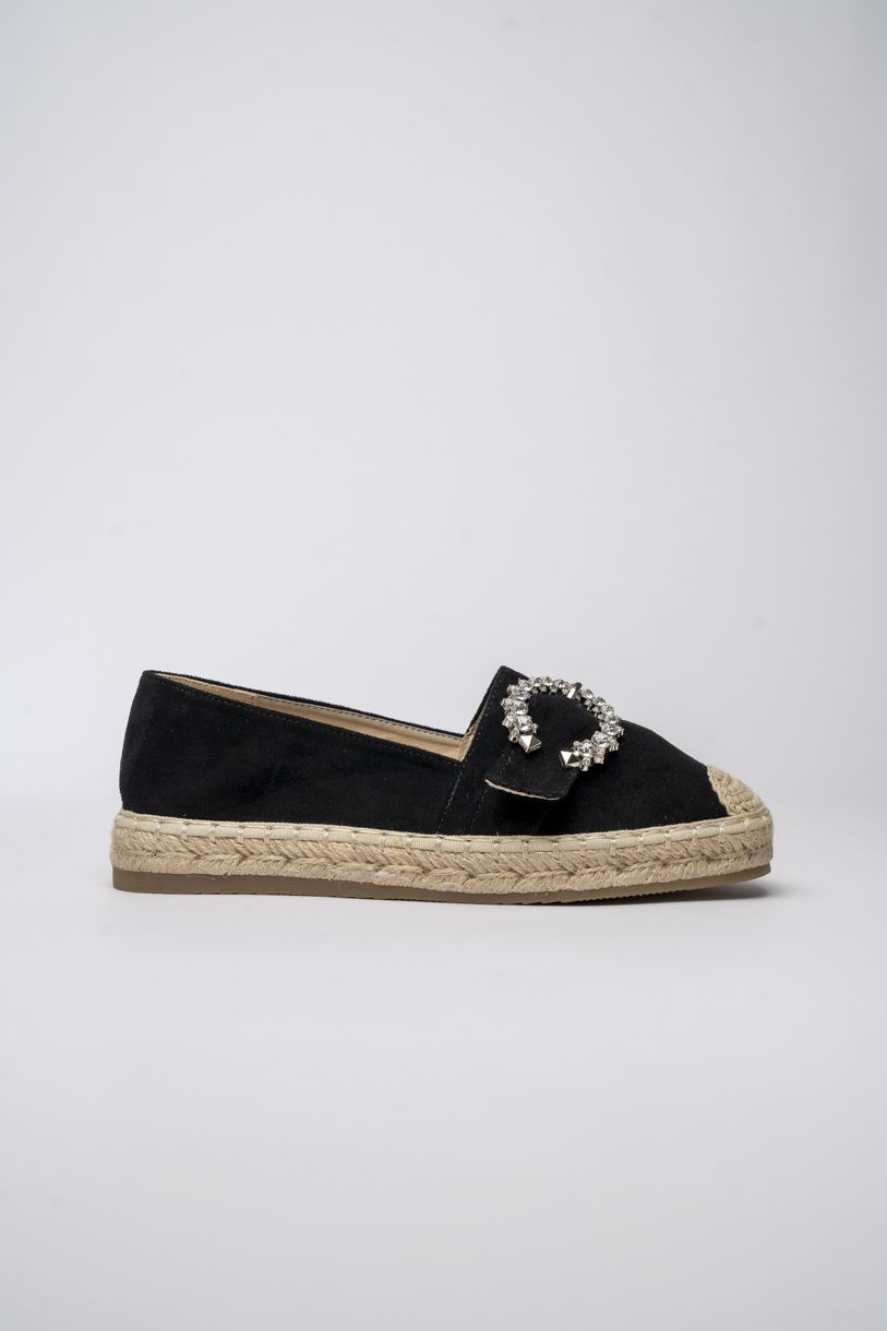 Dámske čierne espadrilky so sponou