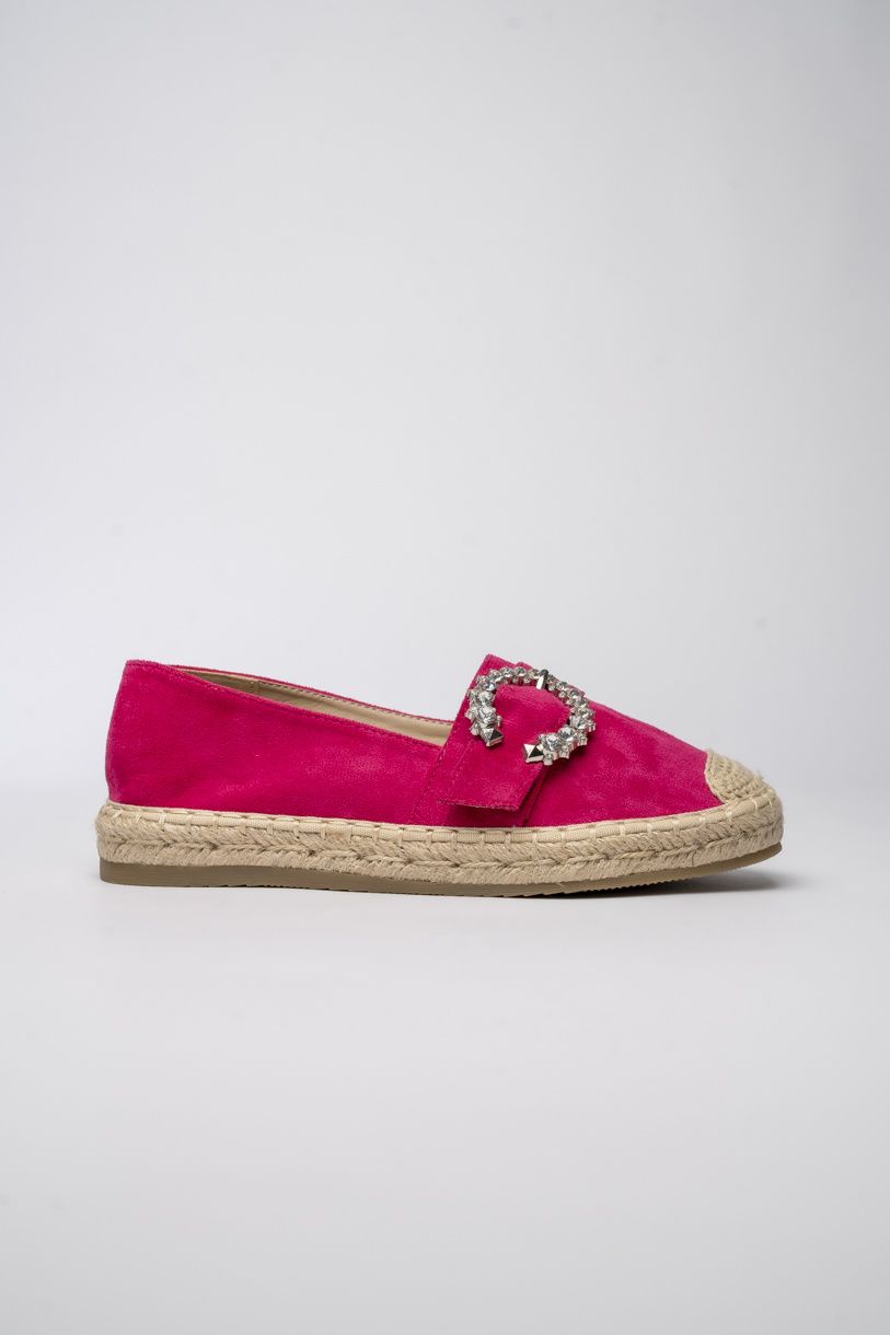 Dámske ružové espadrilky so sponou