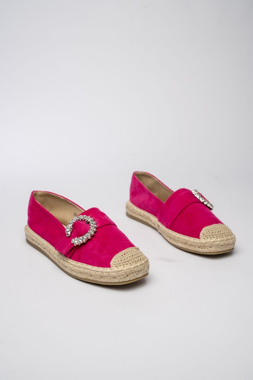 Dámske ružové espadrilky so sponou
