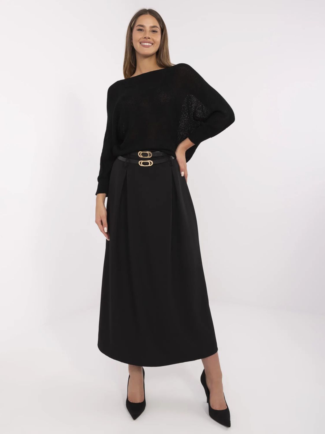 Elegantná maxi sukňa v čiernej farbe