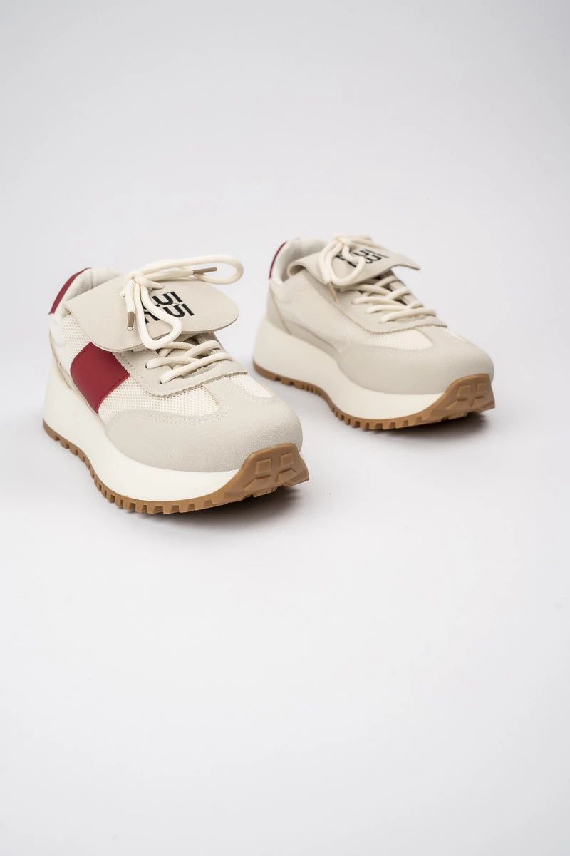 Dámske tenisky RIVIERA béžová/červená