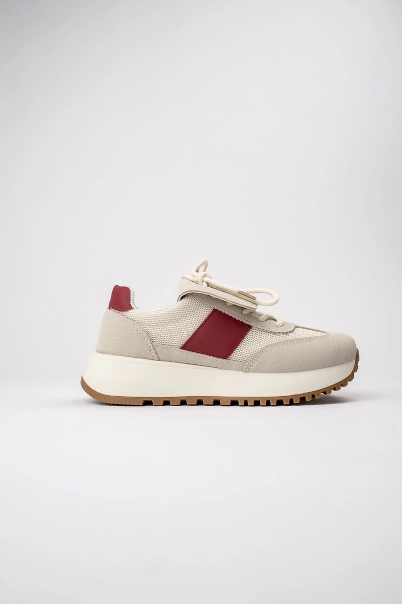 Dámske tenisky RIVIERA béžová/červená