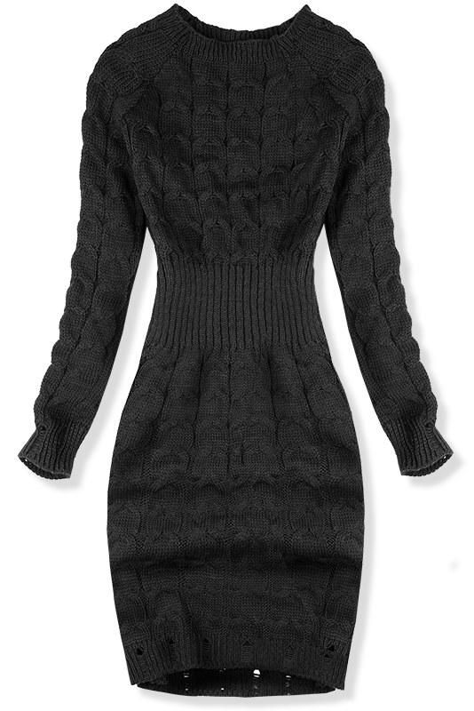 Pletené čierne šaty