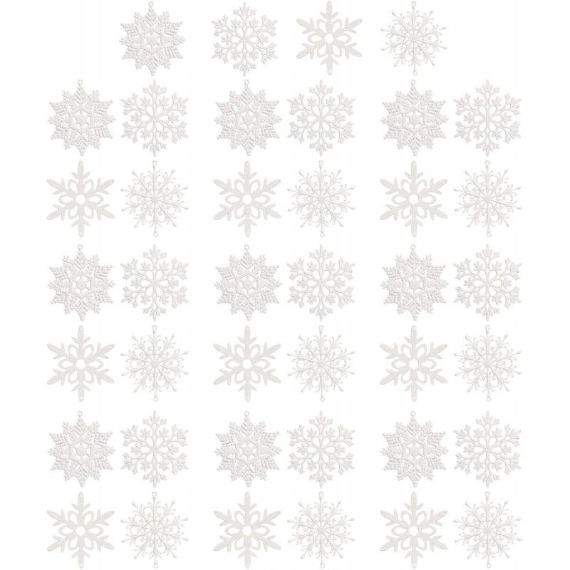 Ozdoby na stromček - biele hviezdy, 10 cm, 40 kusov