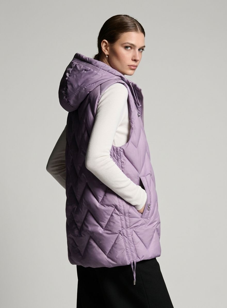 Svetlofialová predĺžená vesta