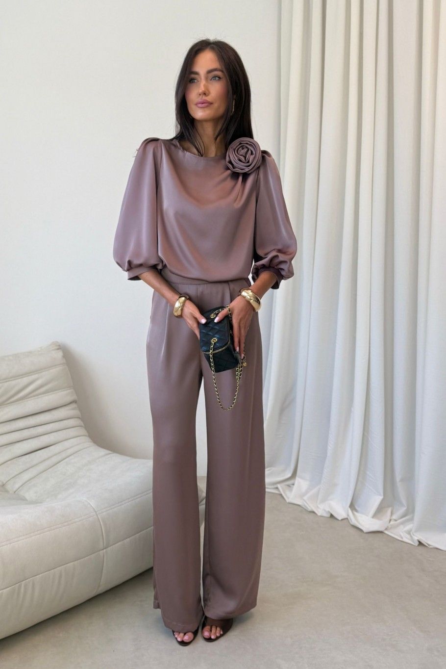 Hnedé elegantné nohavice Elsa