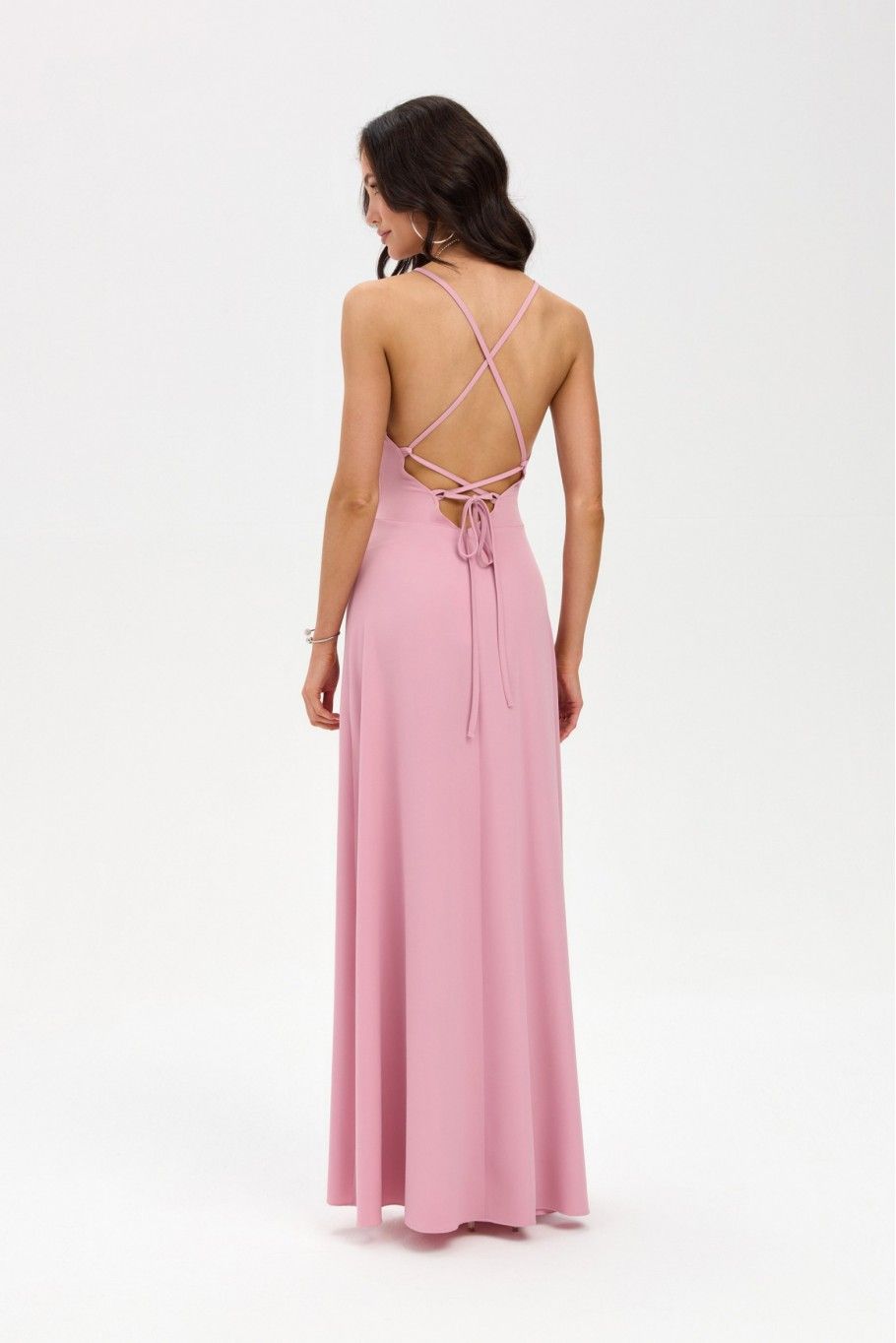 Ružové maxi šaty Liviana