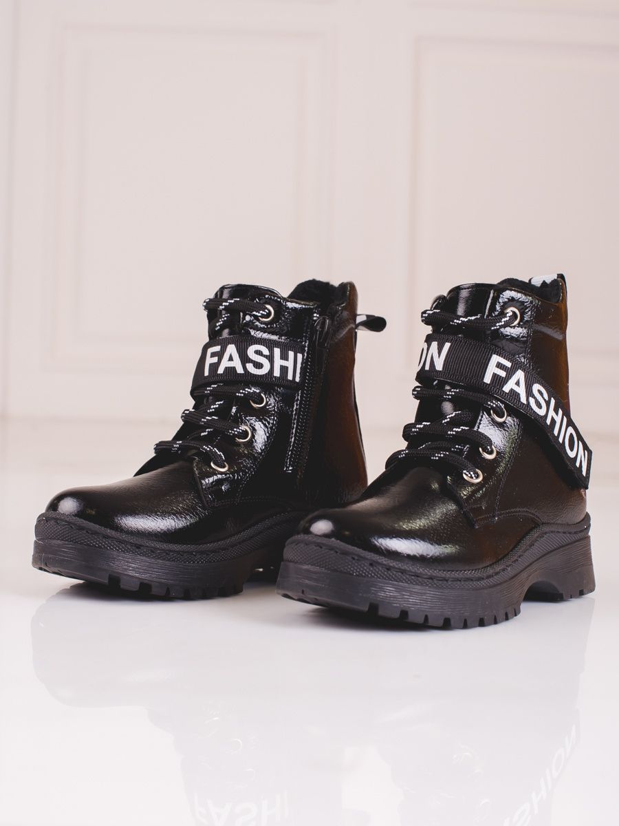 Čierne dievčenské čižmy Fashion