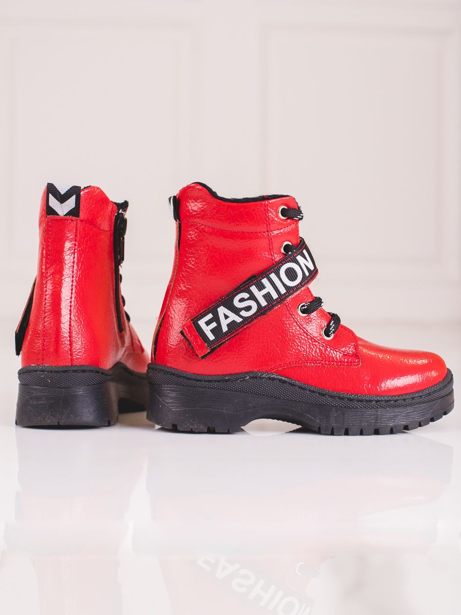 Červené dievčenské čižmy Fashion