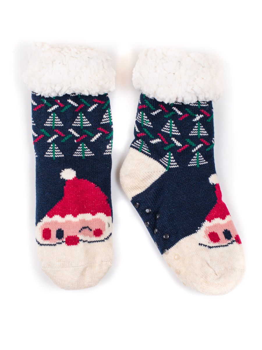 Dámske teplé ponožky SANTA modro-biele