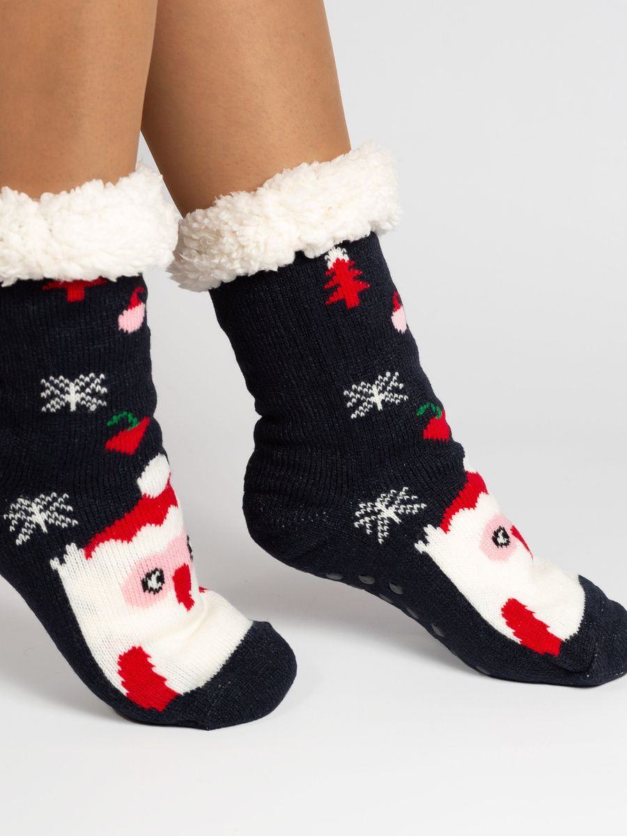 Dámske teplé ponožky SANTA tmavomodré