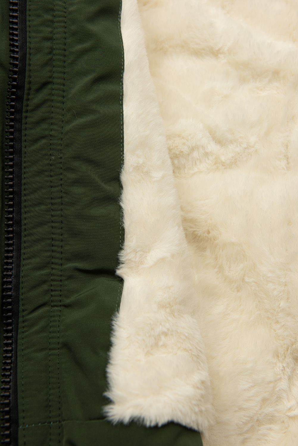 Parka na zimu army zelená/béžová