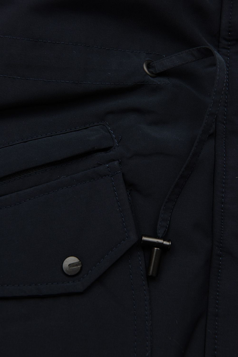 Tmavomodrá parka s ecru teplou podšívkou