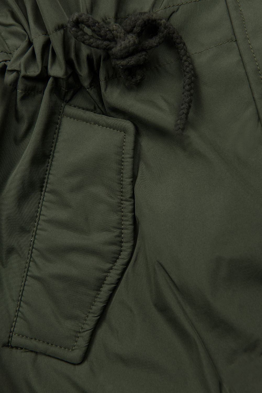 Zimná parka v khaki farbe s kožušinou