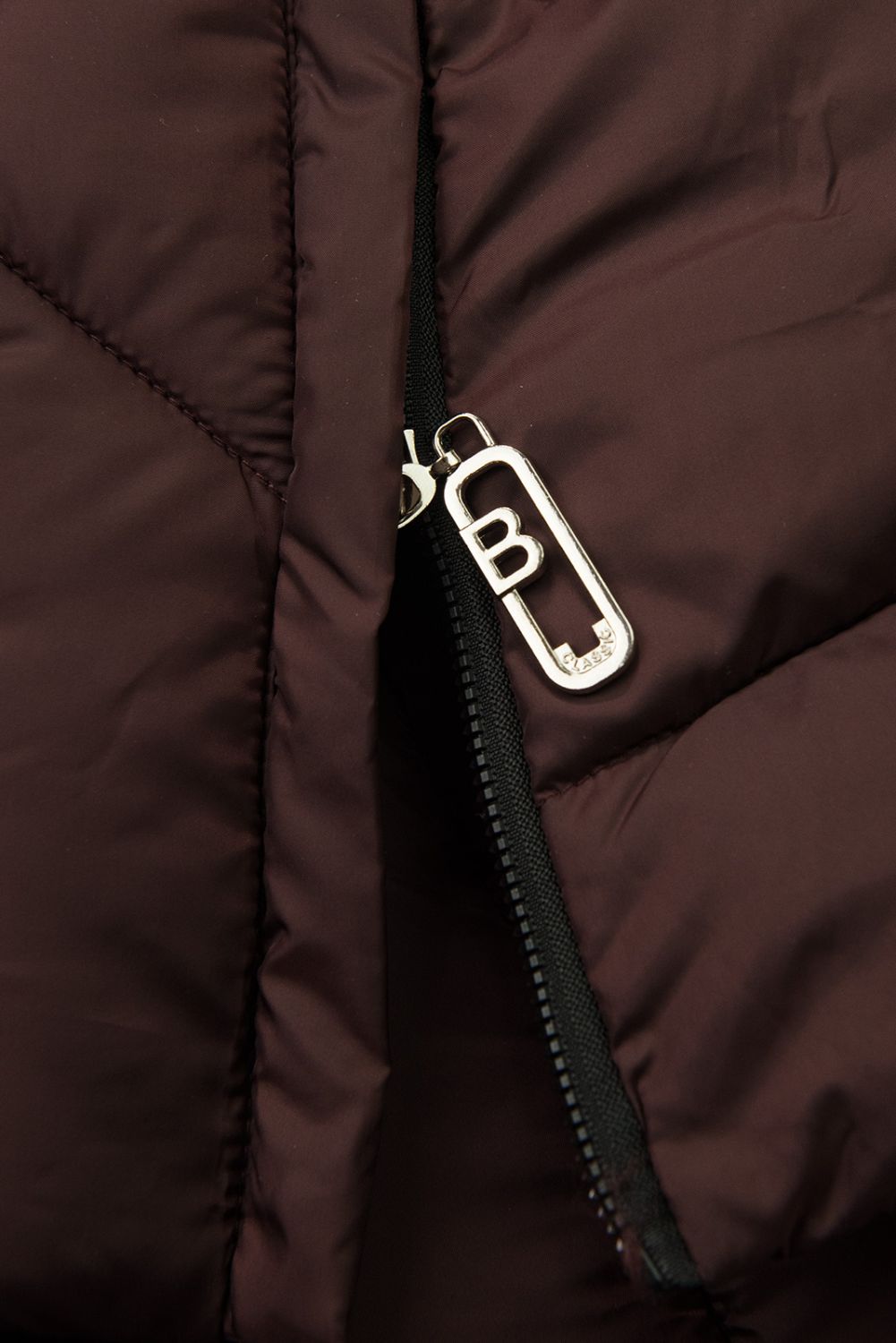 Predĺžená dámska zimná bunda burgundy