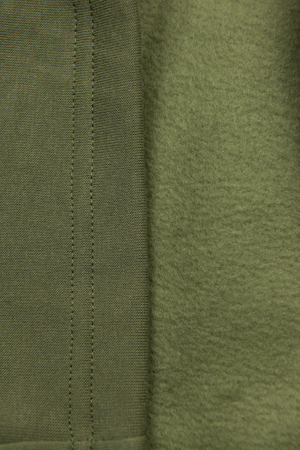 Khaki predĺžená mikina v slim strihu