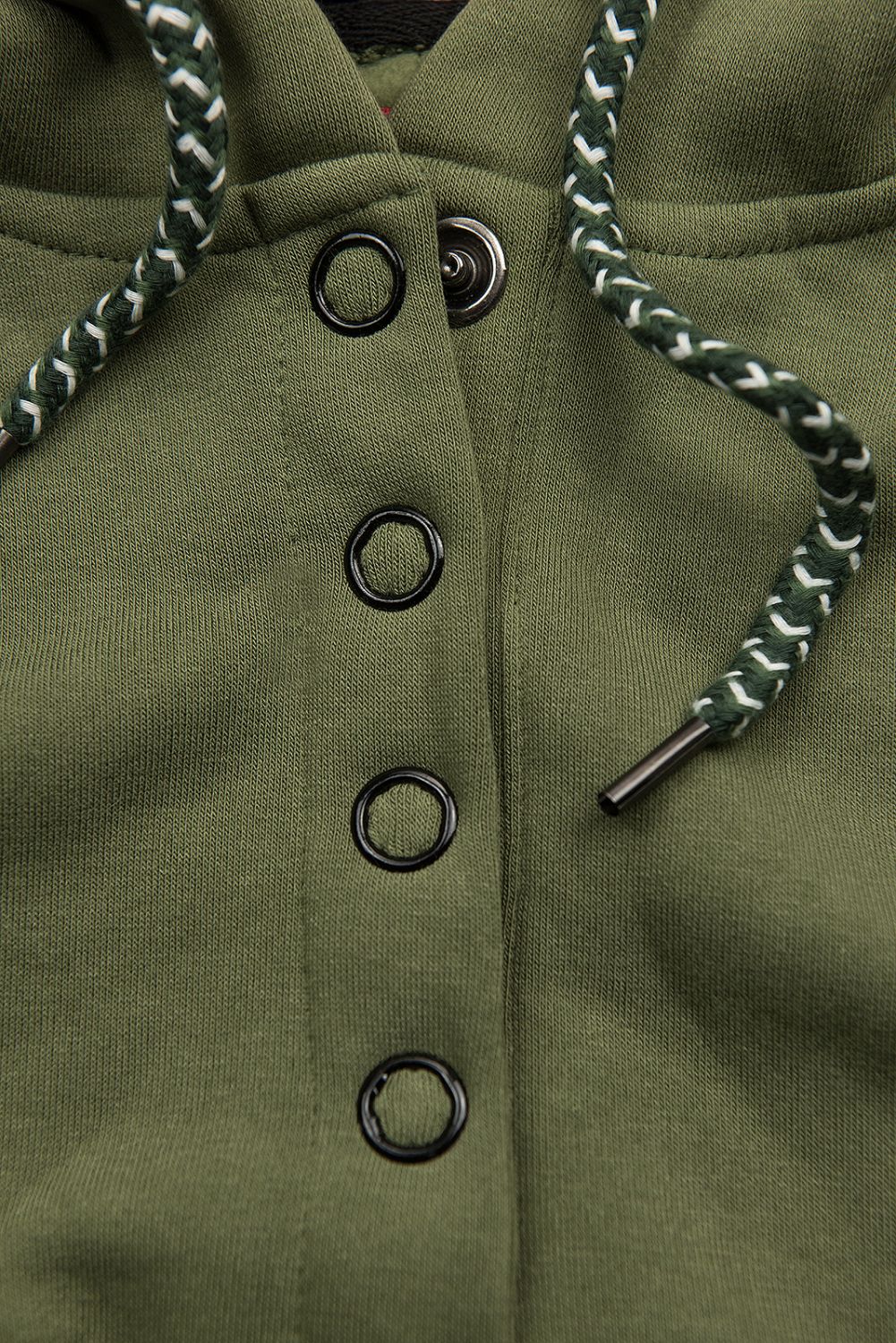 Khaki predĺžená mikina v slim strihu
