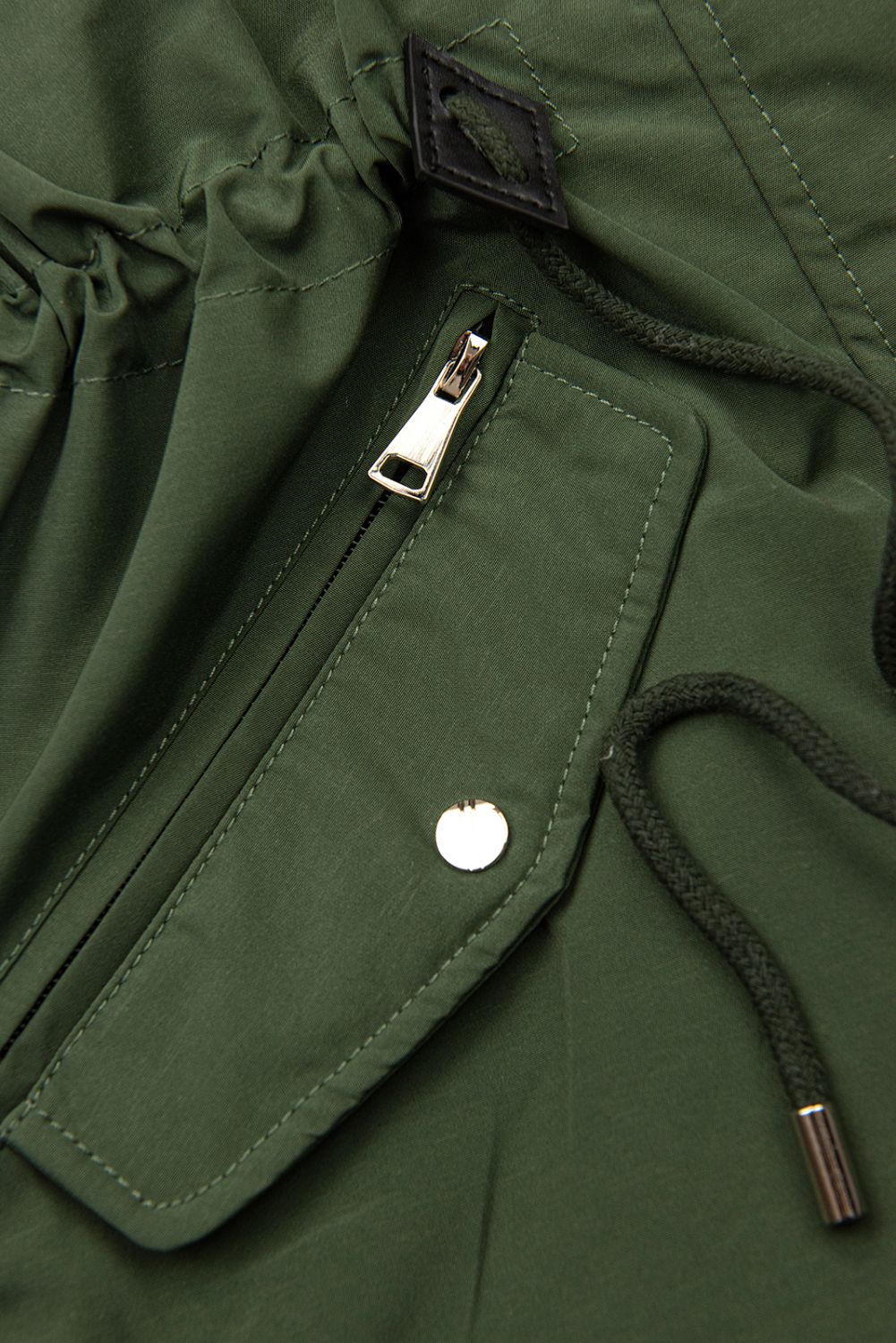 Prechodná vzorovaná obojstranná parka khaki