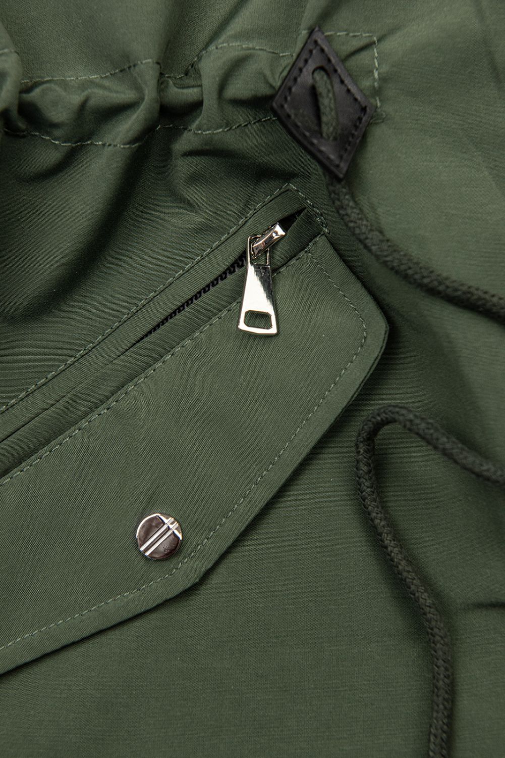 Ľahká obojstranná prechodná parka khaki/čierna