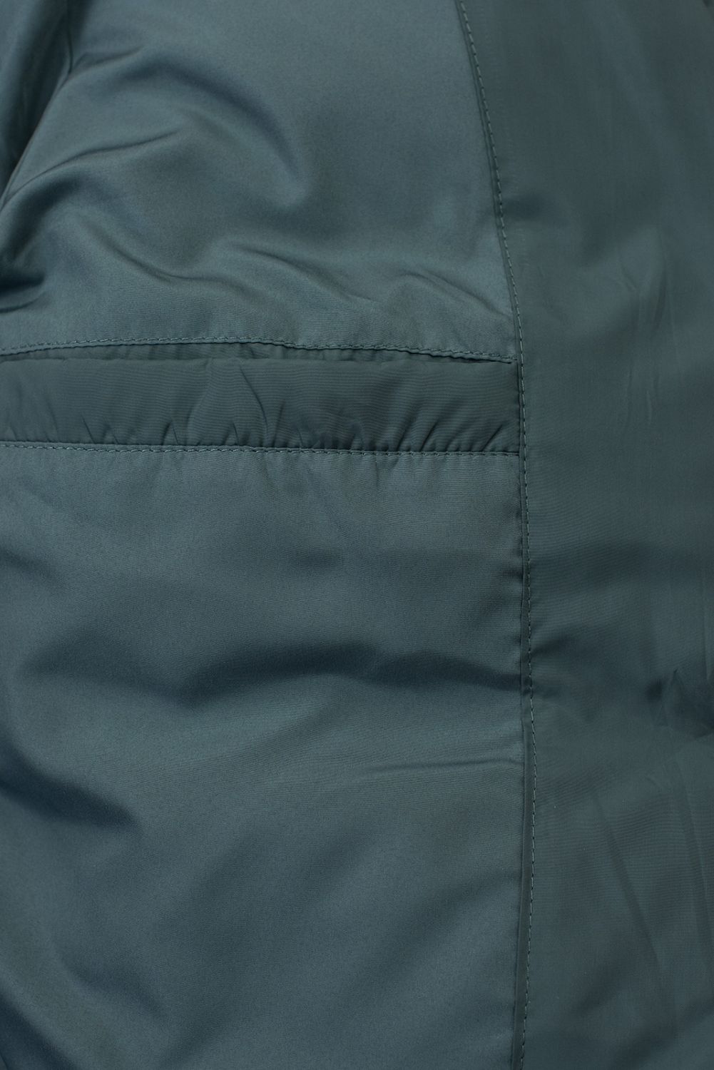 Petrolejovo zelená dlhá zimná bunda s kožušinou