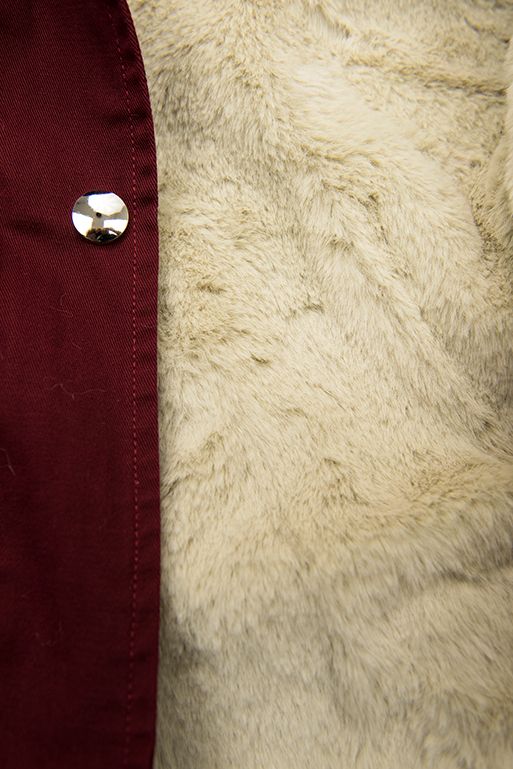 Bordová bavlnená parka s odnímateľnou podšívkou