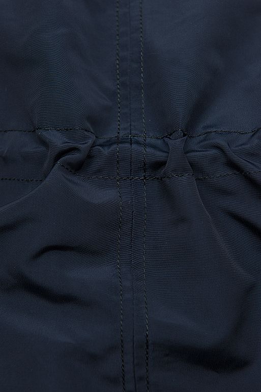 Tmavomodrá basic jarná parka s kapucňou