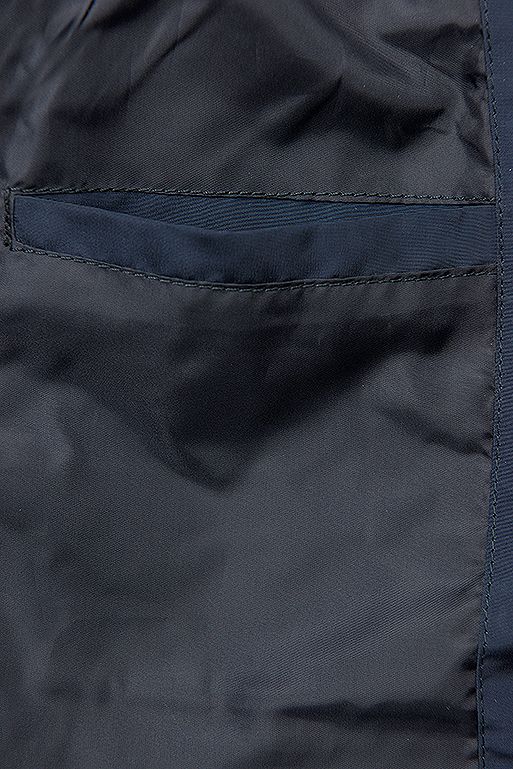 Tmavomodrá basic jarná parka s kapucňou