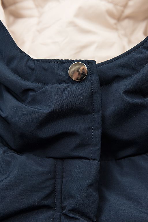 Predĺžená obojstranná parka modrá/krémová