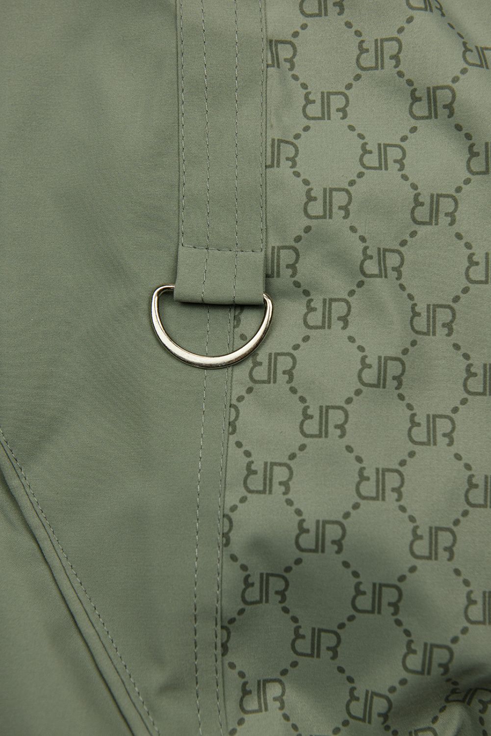 Jarná parka s potlačou vo farbe khaki