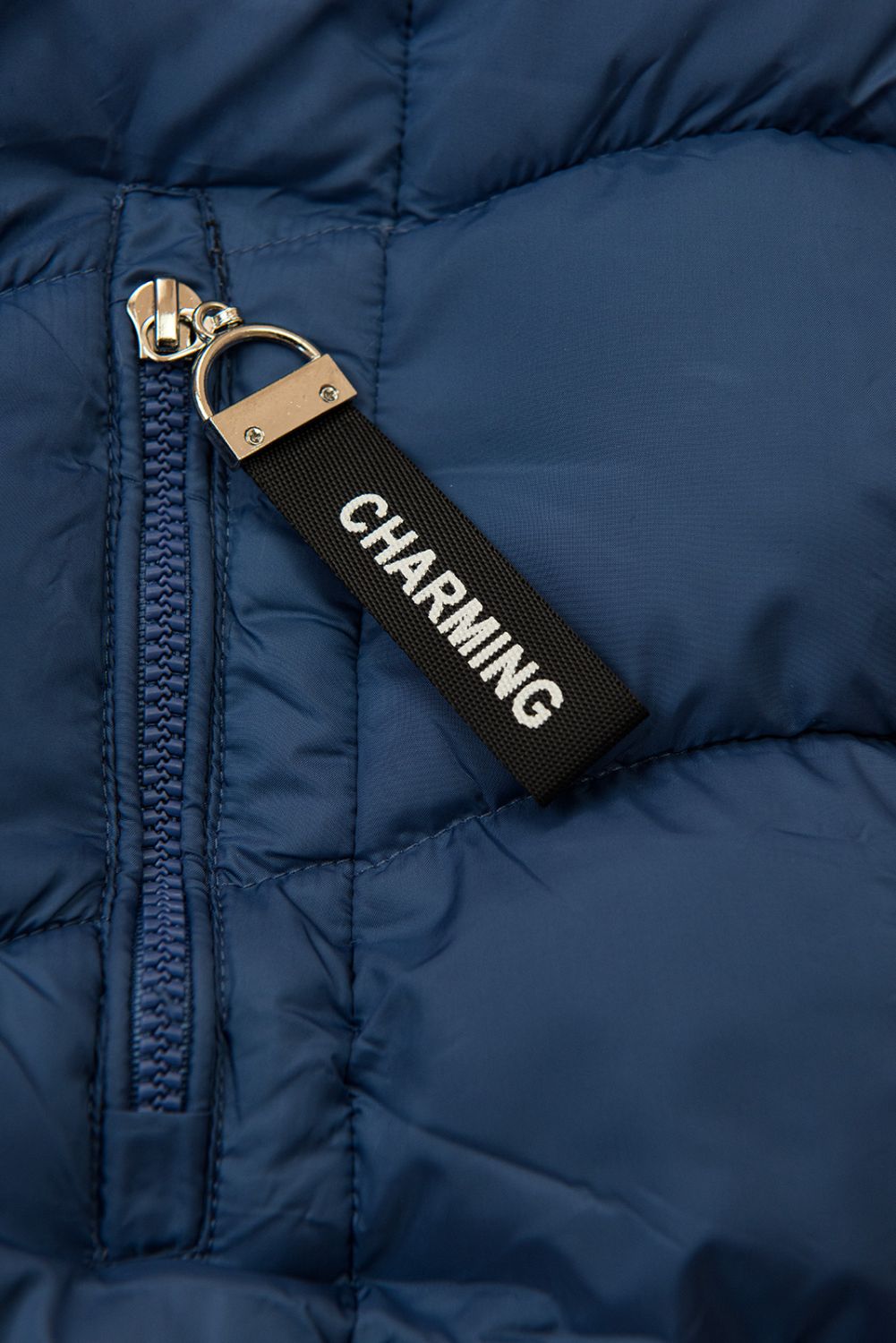 Prešívaná zimná modrá bunda ICE