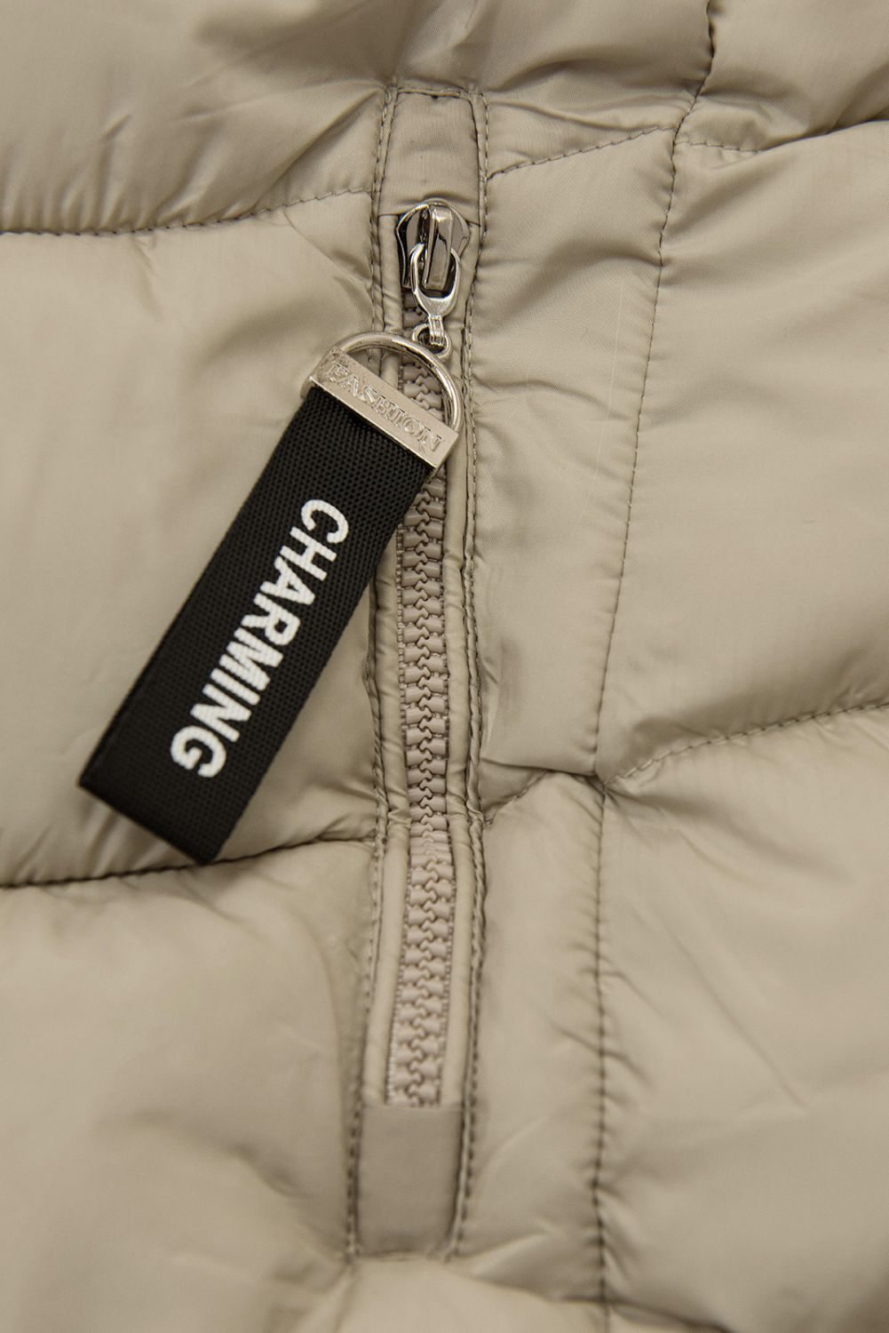 Prešívaná zimná béžová bunda ICE