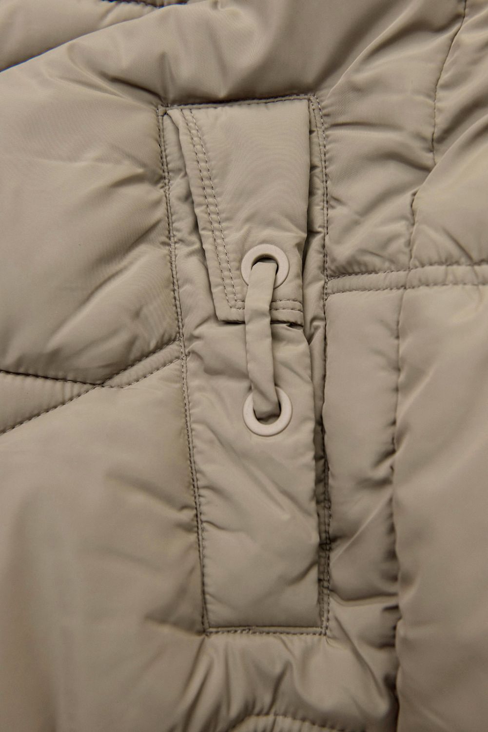 Elegantná zimná bunda s kožušinou, béžová