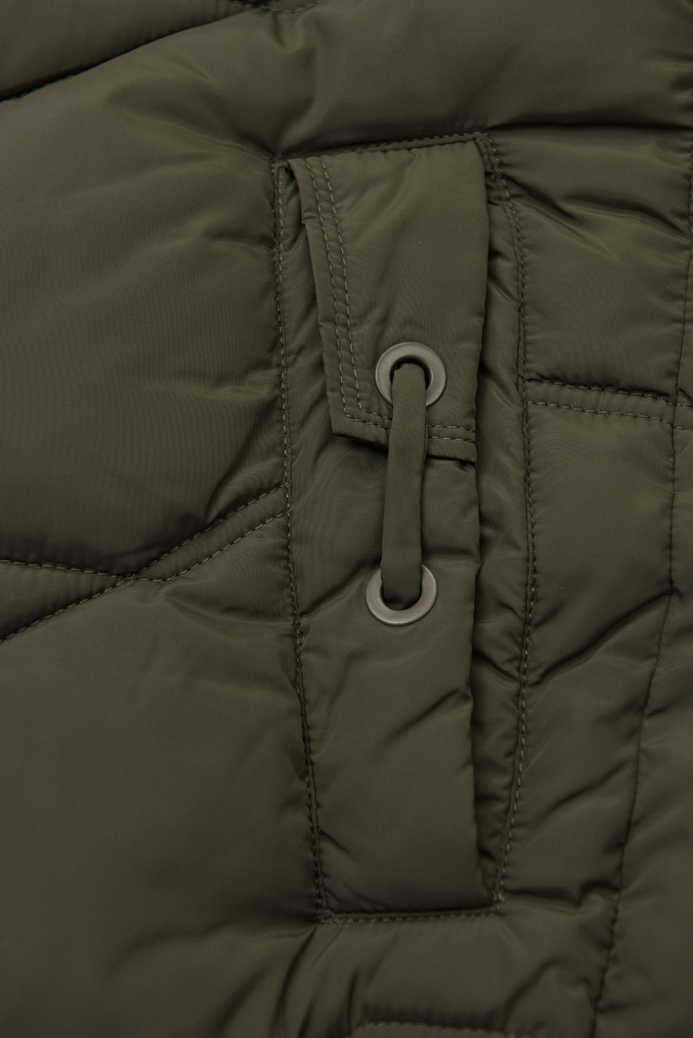 Elegantná zimná bunda s kožušinou, khaki