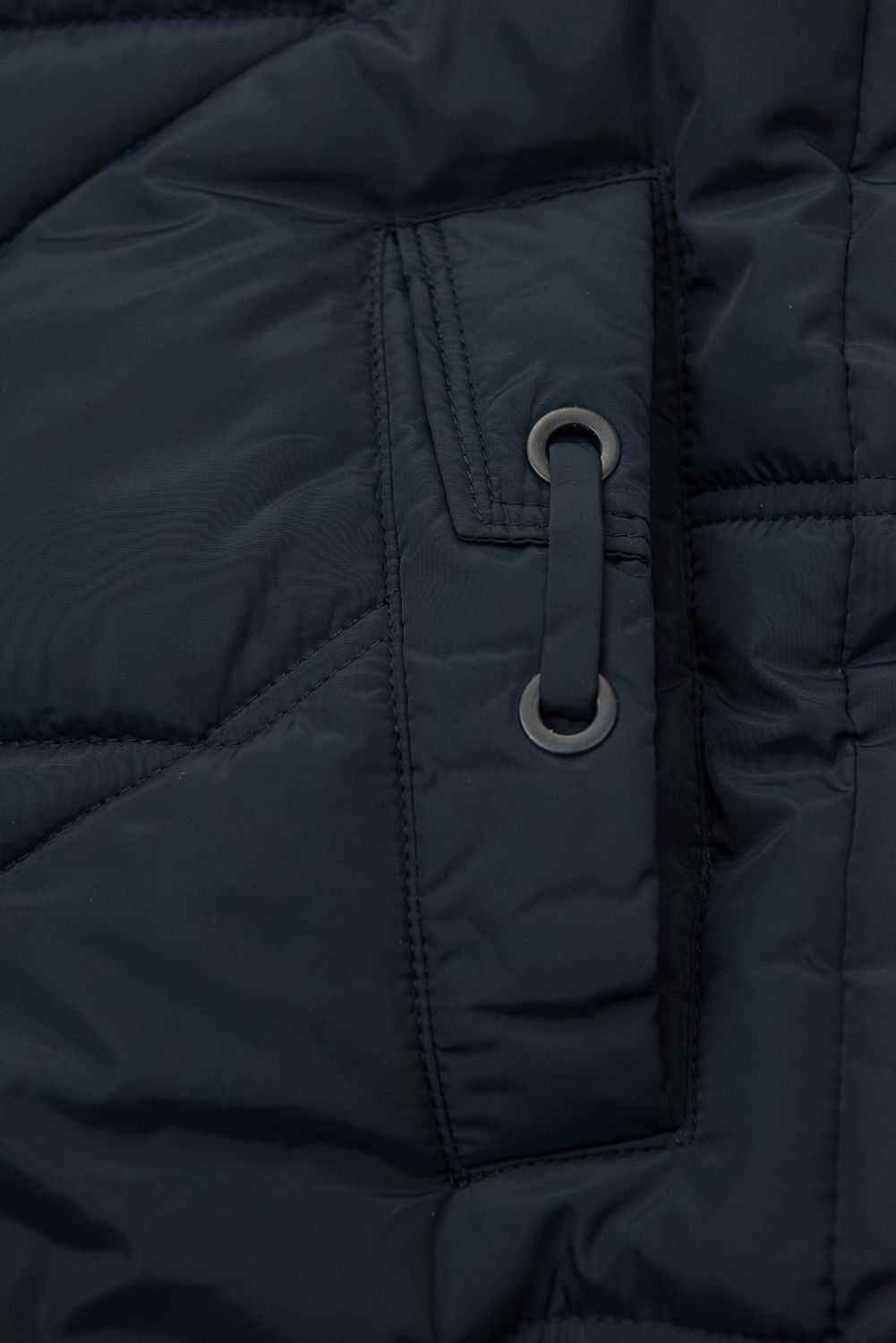 Elegantná zimná bunda s kožušinou, námornícka modrá