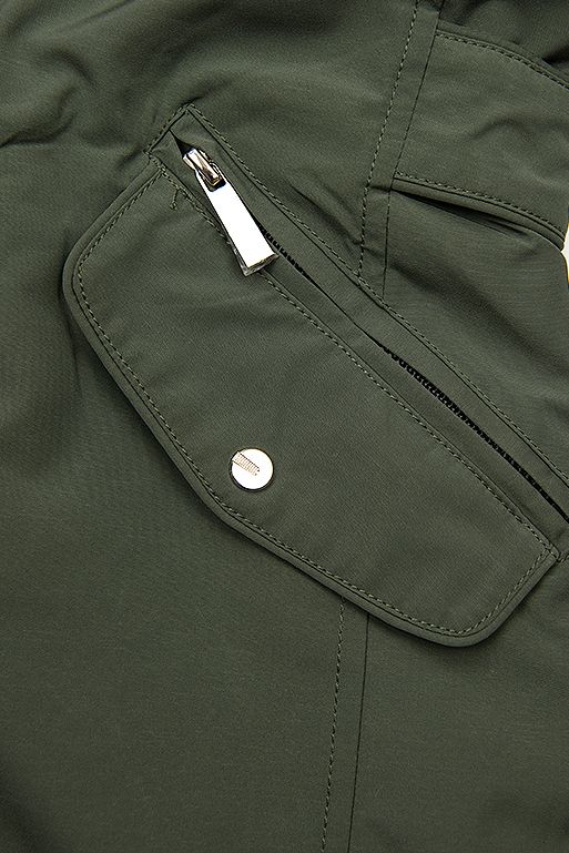 Obojstranná bunda so sťahovaním khaki/čierna