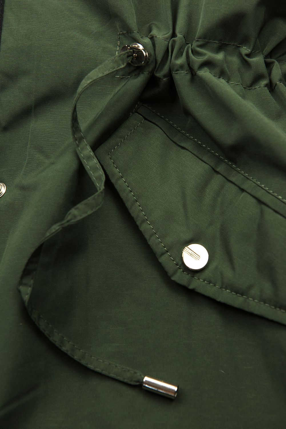 Khaki parka s odnímateľnou plyšovou podšívkou