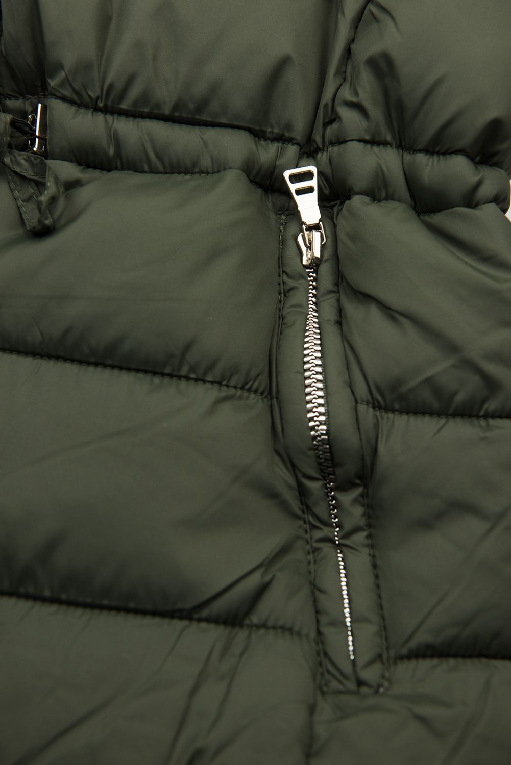 Khaki/zelená obojstranná zimná parka