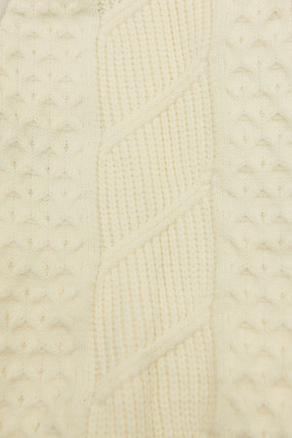 Ecru prechodná bunda s pletenými rukávmi