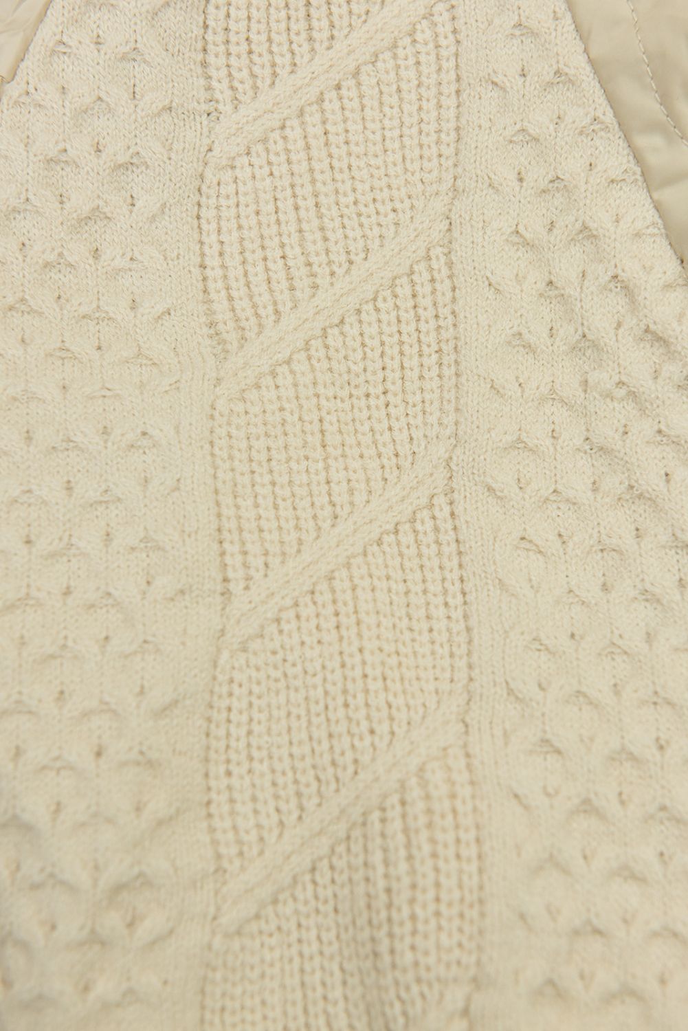 Béžová prechodná bunda s pletenými rukávmi