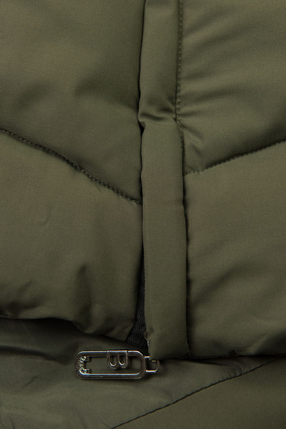 Khaki zimná bunda s kapucňou SNOW