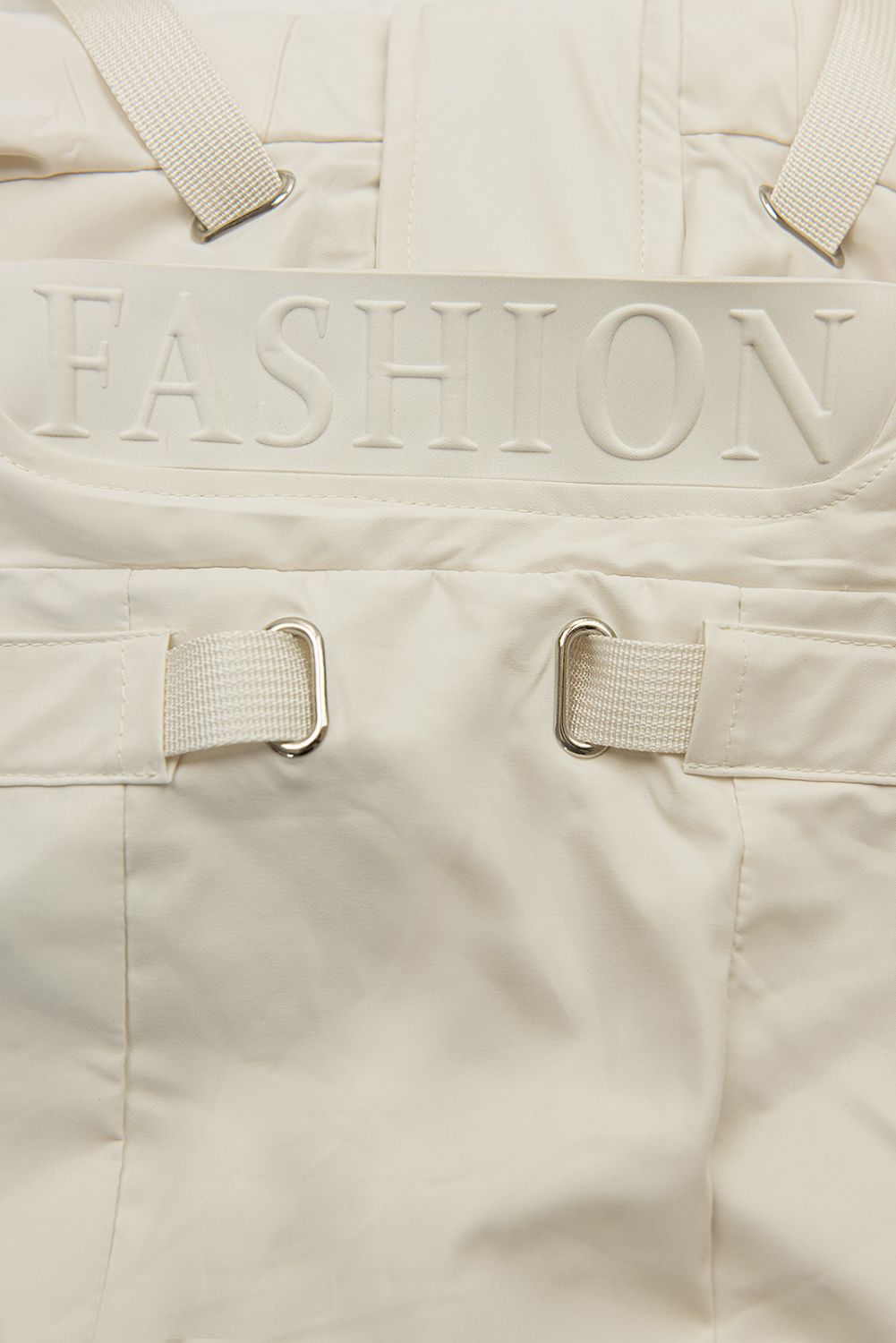 Ecru jarná parka s veľkou kapucňou