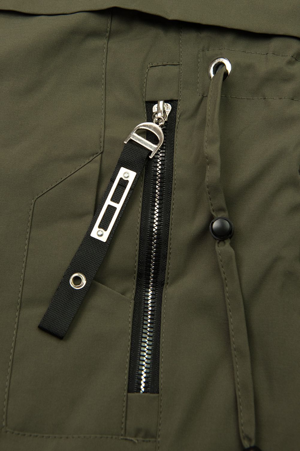Zimná bunda/parka so sťahovaním v páse army zelená