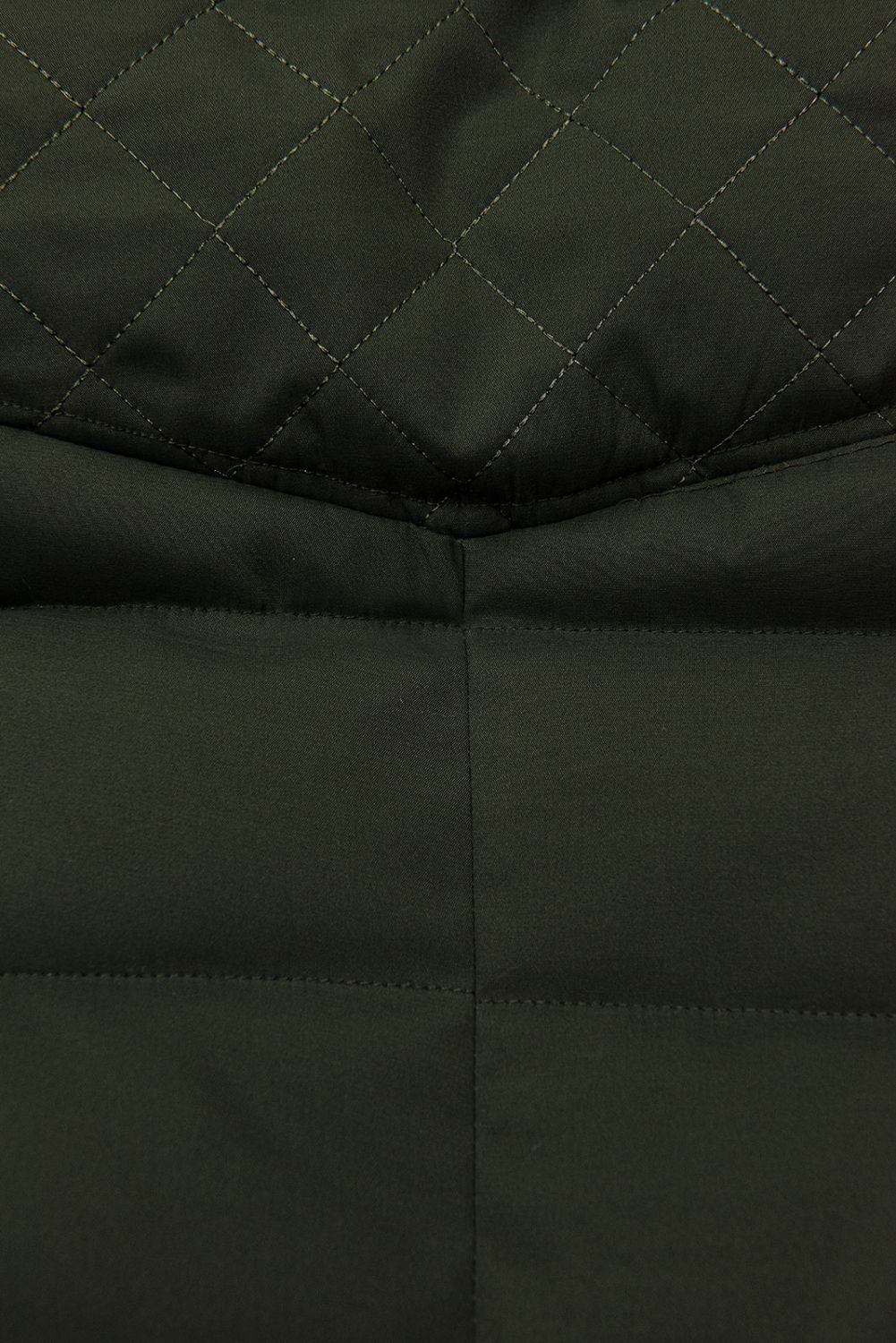 Teplá prešívaná bunda v khaki farbe