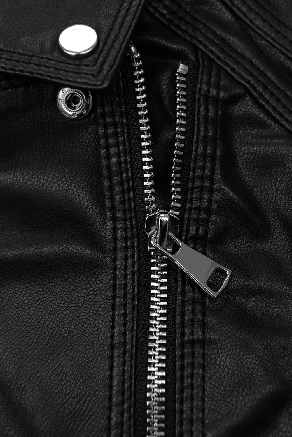 Čierna koženková biker bunda