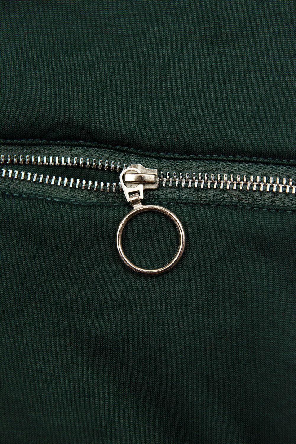 Smaragdovozelená mikina na zips s kapucňou