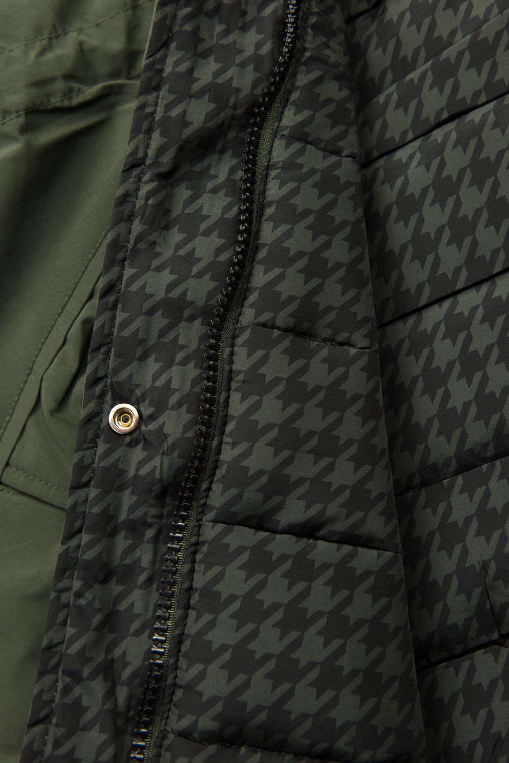 Khaki obojstranná parka na zimu