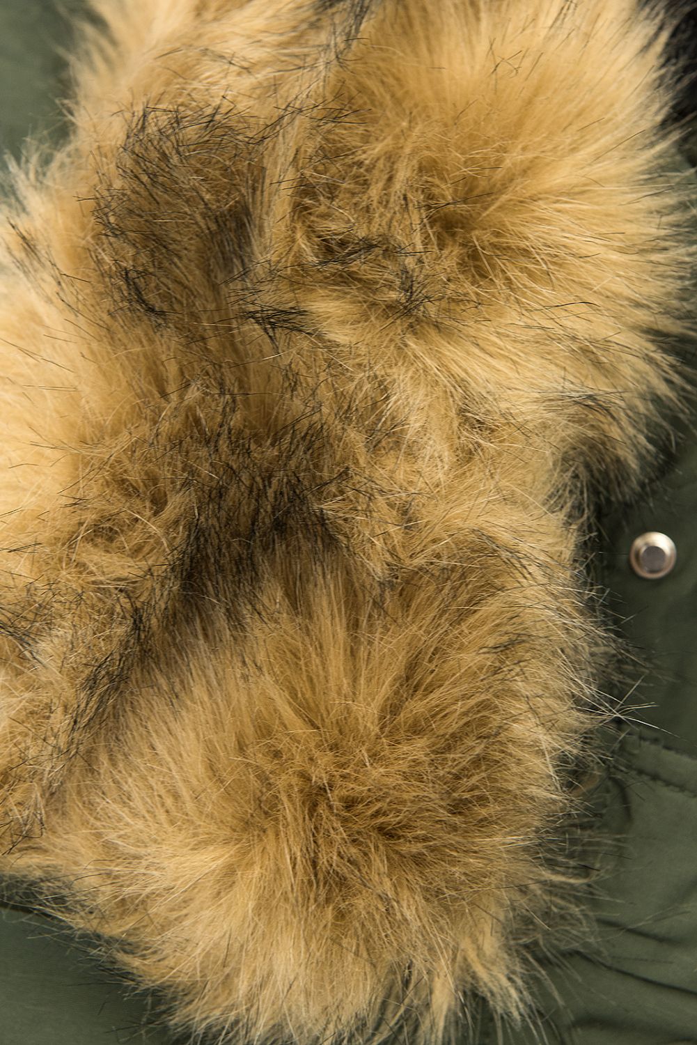 Khaki obojstranná parka na zimu
