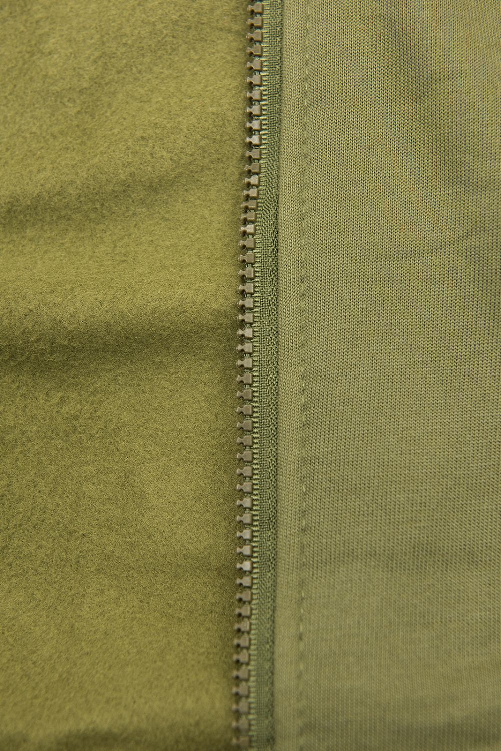 Khaki mikina s dvojcestným zipsom
