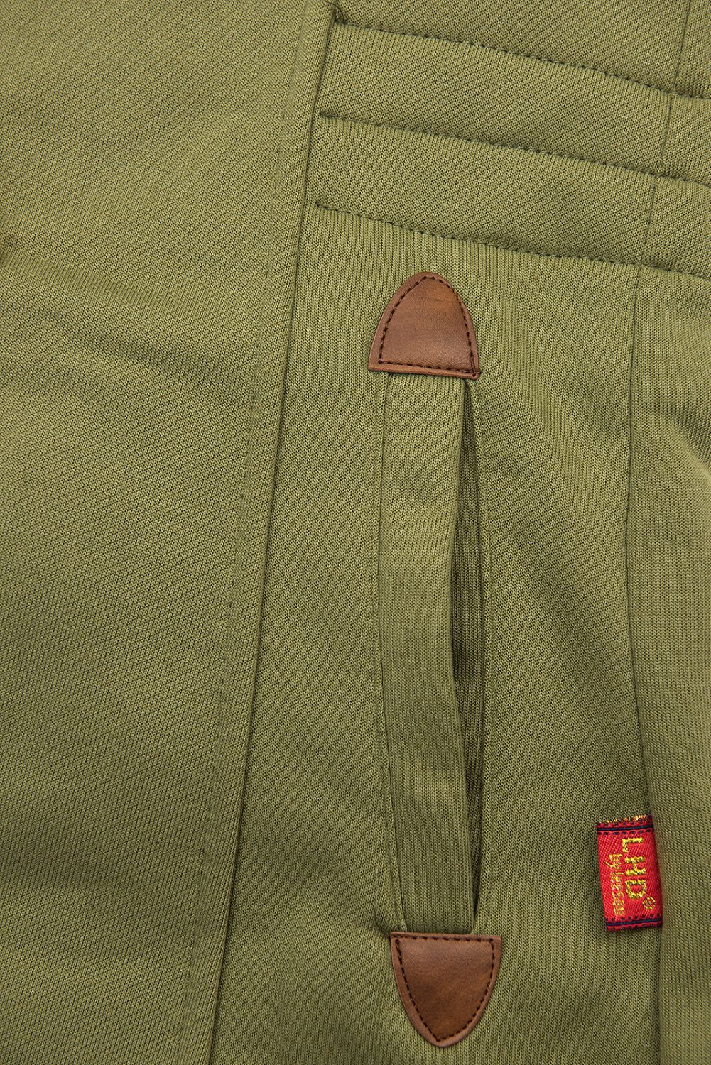 Khaki mikina s tvarovaným pásom